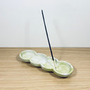 Bubble Incense Holder & Tray - Green & White