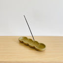 Bubble Incense Holder & Tray - Speckled Moss Green