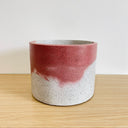 15cm Round Pot - Plum & White