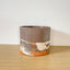 Textured 15cm Round Pot - Dark Brown, White & Marigold