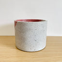 15cm Round Pot - Plum & White