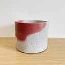 15cm Round Pot - Plum & White