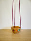 Hanging Half Moon Bowl - Natural Clay w/ Purple, Grass Green, Mandarin, Dusky Pink & Chun Blue