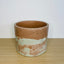 Textured 15cm Round Pot - Coffee & Mint Green