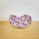 Floral Abstract Tray #2 - Lilac Wash Glaze w/ Dark Purple Flowers