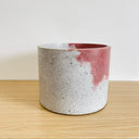 15cm Round Pot - Plum & White