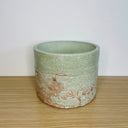Textured 15cm Round Pot - Mint Green & Desert Tan