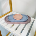 The Catch All Tray Set in Purple, Blue & Light Pink