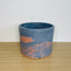 Textured 15cm Round Pot - Navy & Light Red