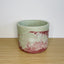Textured 15cm Round Pot - Mint Green & Plum