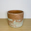 Textured 15cm Round Pot - Coffee & Mint Green