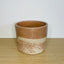Textured 15cm Round Pot - Coffee & Beige