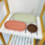 The Catch All Tray Set in Mint Green, Coral & Dark Brown