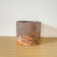 Textured 15cm Round Pot - Dark Brown, White & Marigold