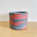15cm Round Pot - Red & Dark Blue #2