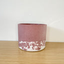 Textured 15cm Round Pot - Plum & White