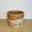 Textured 15cm Round Pot - Coffee & Beige