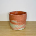 Textured 15cm Round Pot - Coral & Mint Green #1