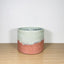 15cm Round Pot - Mint Green, Coral & Dark Purple