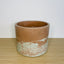 Textured 15cm Round Pot - Coffee & Mint Green