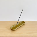 Bubble Incense Holder & Tray - Speckled Moss Green