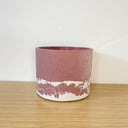 Textured 15cm Round Pot - Plum & White