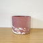 Textured 15cm Round Pot - Plum & White