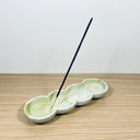Bubble Incense Holder & Tray - Green & White