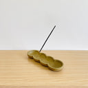 Bubble Incense Holder & Tray - Speckled Moss Green