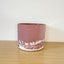 Textured 15cm Round Pot - Plum & White