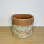 Textured 15cm Round Pot - Coffee & Mint Green