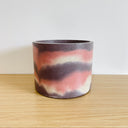 15cm Round Pot - Dark Purple, Coral & Beige
