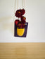 Hanging Pocket Vase - Aubergine & Golden Yellow