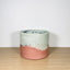 15cm Round Pot - Mint Green, Coral & Dark Purple