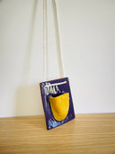 Hanging Pocket Vase - Aubergine & Golden Yellow