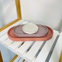 The Catch All Tray Set in Coral, Purple & White