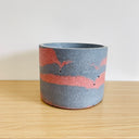 15cm Round Pot - Red & Dark Blue #2
