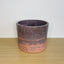 Textured 15cm Round Pot - Dark Purple & Coral