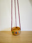 Hanging Half Moon Bowl - Natural Clay w/ Purple, Grass Green, Mandarin, Dusky Pink & Chun Blue
