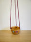 Hanging Half Moon Bowl - Natural Clay w/ Purple, Grass Green, Mandarin, Dusky Pink & Chun Blue