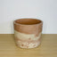 Textured 15cm Round Pot - Coffee & Beige