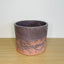 Textured 15cm Round Pot - Dark Purple & Coral
