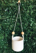 15cm Hanging Round Pot - White Speckle