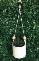 15cm Hanging Round Pot - White Speckle
