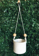 15cm Hanging Round Pot - White Speckle