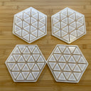 Silicone Mold Destash - Hexagon w/ Triangle Pattern Coaster Molds, 4x Pack