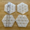 Silicone Mold Destash - Hexagon w/ Triangle Pattern Coaster Molds, 4x Pack