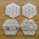 Silicone Mold Destash - Hexagon w/ Triangle Pattern Coaster Molds, 4x Pack