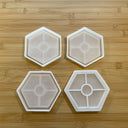Silicone Mold Destash - Hexagon Trays & Coasters w/ raised edge, 4 Pack