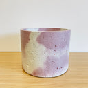 15cm Round Pot - White & Purple #1